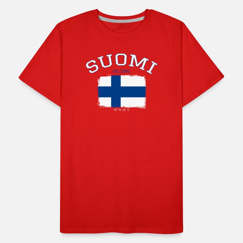Drapeau de la Finlande avec référence à Helsinki T-shirt bio Premium Homme