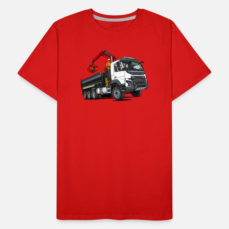 Camion avec grue T-shirt bio Premium Homme