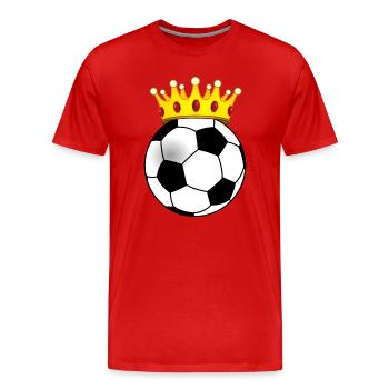 Fußball mit Krone für König oder Königin - Männer Premium Bio T-Shirt - Rot - Vorne - Damien (186cm)