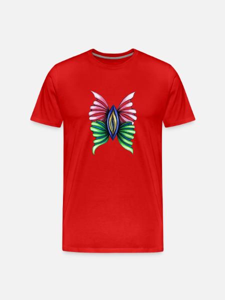 Butterfly Vulva - Männer Premium Bio T-Shirt - Rot