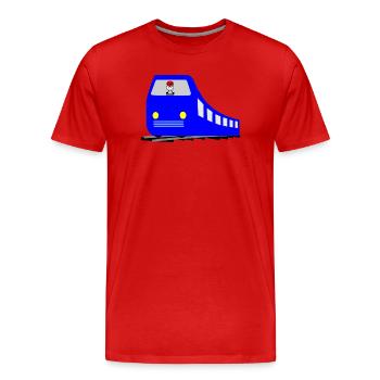 Zug - Männer Premium Bio T-Shirt - Rot - Vorne - Damien (186cm)
