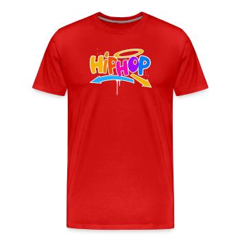 Hip Hop - Men's Premium Organic T-Shirt - red - Front - Damien (186cm)