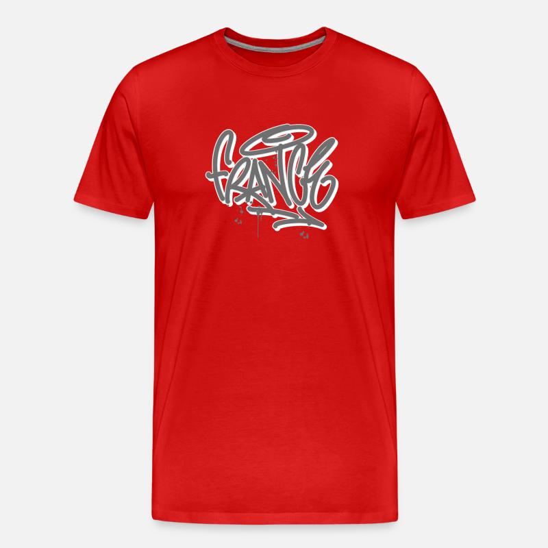 France Graffiti - Männer Premium Bio T-Shirt - Rot