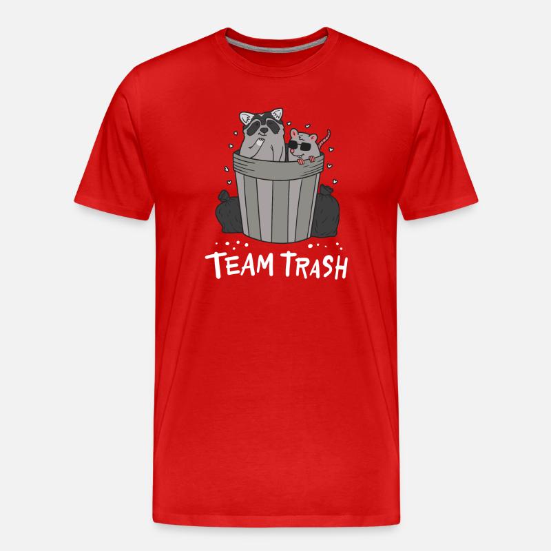 Waschbär und Ratte - Männer Premium Bio T-Shirt - Rot