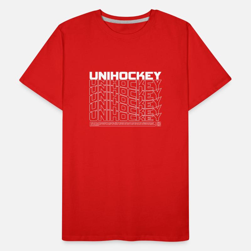 Floorball Typo Pattern Men's Premium Organic T-Shirt