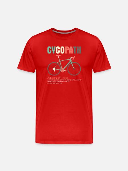 CYCOPATH Bicycle Graphic Tee - Men's Premium Organic T-Shirt - red