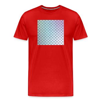 Motif d’écailles de poisson aquarelle - T-shirt bio Premium Homme - rouge - Devant - Damien (186cm)