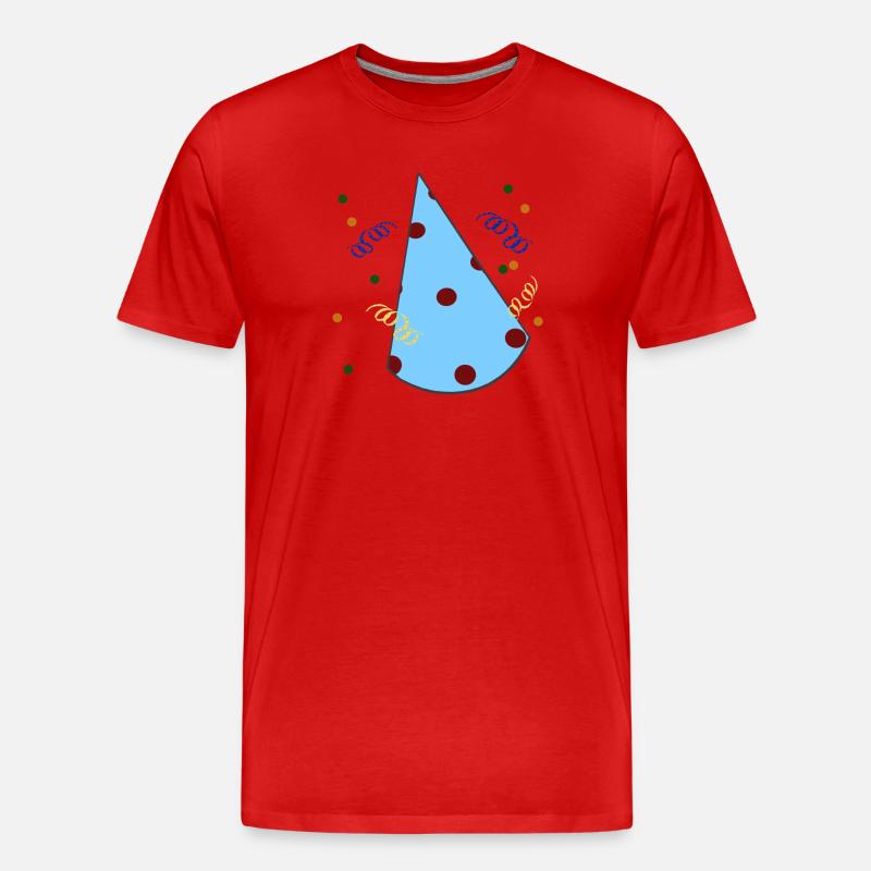 Fødselsdagshat, børnefødselsdagsfest - Herre Premium T-shirt økologisk - rød