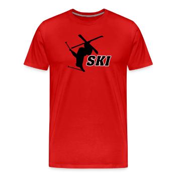 Ski - T-shirt bio Premium Homme - rouge - Devant - Damien (186cm)