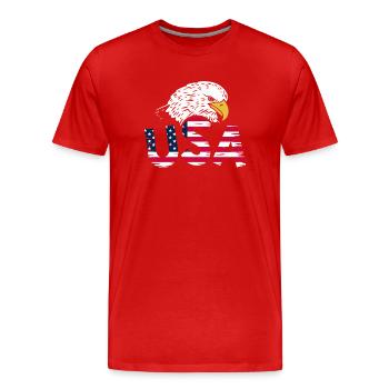 Aigle des États-Unis - T-shirt bio Premium Homme - rouge - Devant - Damien (186cm)
