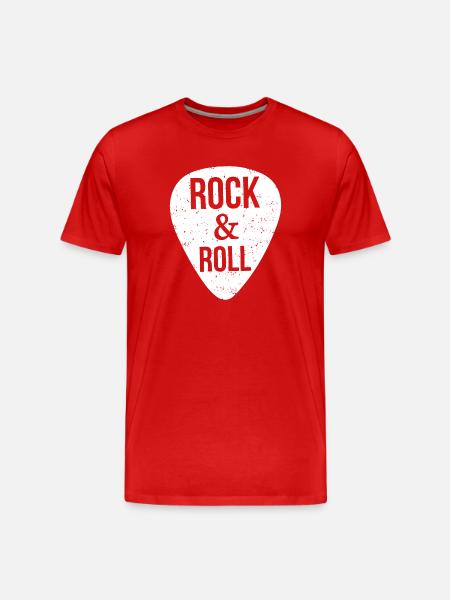 Rock and roll, guitar pick - Men's Premium Organic T-Shirt - red