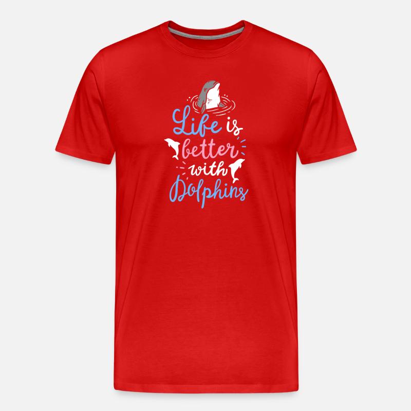 Delfin - Männer Premium Bio T-Shirt - Rot