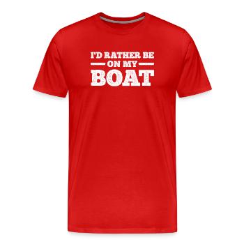 Boating Boating - Men's Premium Organic T-Shirt - red - Front - Damien (186cm)