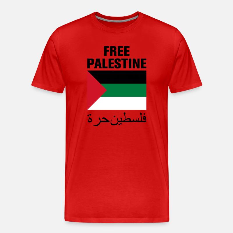 Palestine libre avec le drapeau - T-shirt bio Premium Homme - rouge