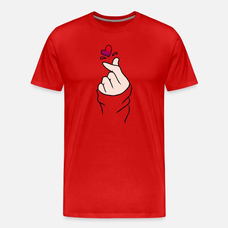 Fingerherz-Liebe - Männer Premium Bio T-Shirt - Rot