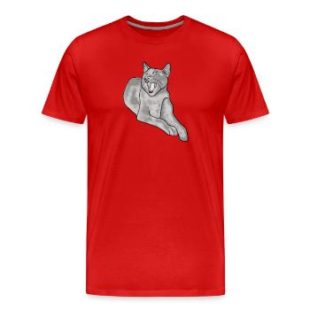 chat - T-shirt bio Premium Homme - rouge - Devant - Damien (186cm)