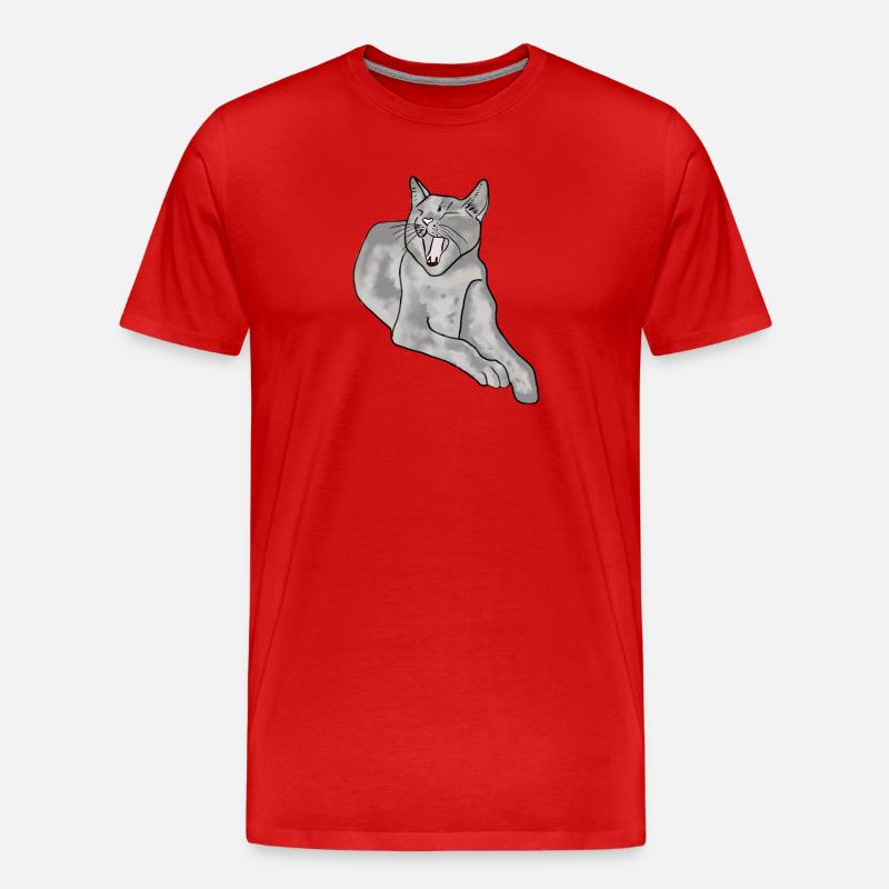 Katze - Männer Premium Bio T-Shirt - Rot
