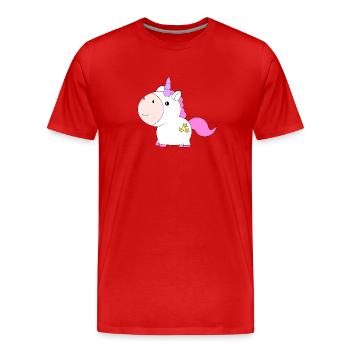 Licorne licorne - T-shirt bio Premium Homme - rouge - Devant - Damien (186cm)