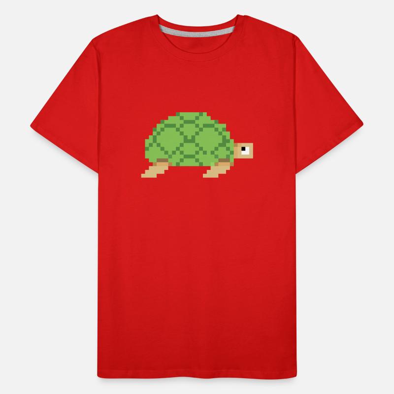 Schildkröte Pixelart Männer Premium Bio T-Shirt