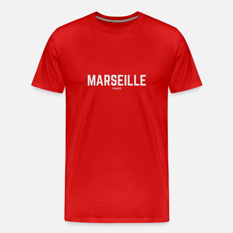 Marseille Frankreich - Männer Premium Bio T-Shirt - Rot