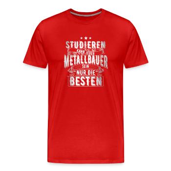 Metallbauer - Männer Premium Bio T-Shirt - Rot - Vorne - Damien (186cm)