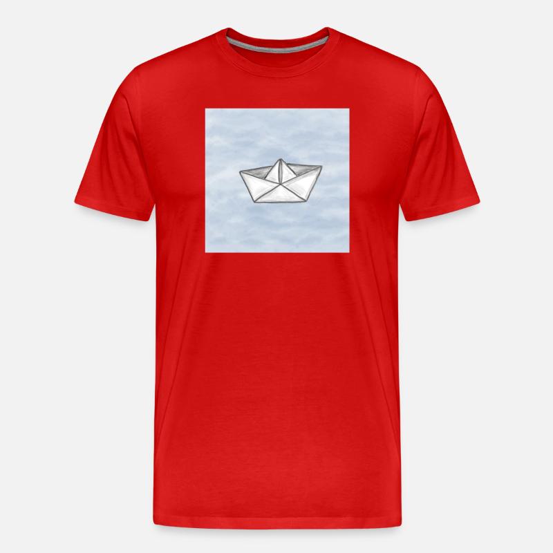 Papierschiff - Männer Premium Bio T-Shirt - Rot