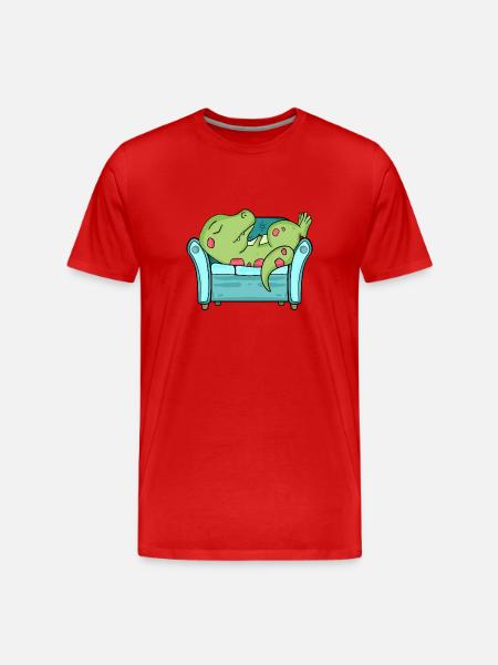 Dinosaur Tired Funny - Men's Premium Organic T-Shirt - red