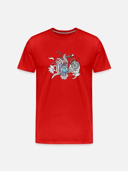 Awesome wolf, lineart - Men's Premium Organic T-Shirt - red