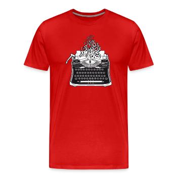 machine à écrire antique nostalgique avec des lettres - T-shirt bio Premium Homme - rouge - Devant - Damien (186cm)