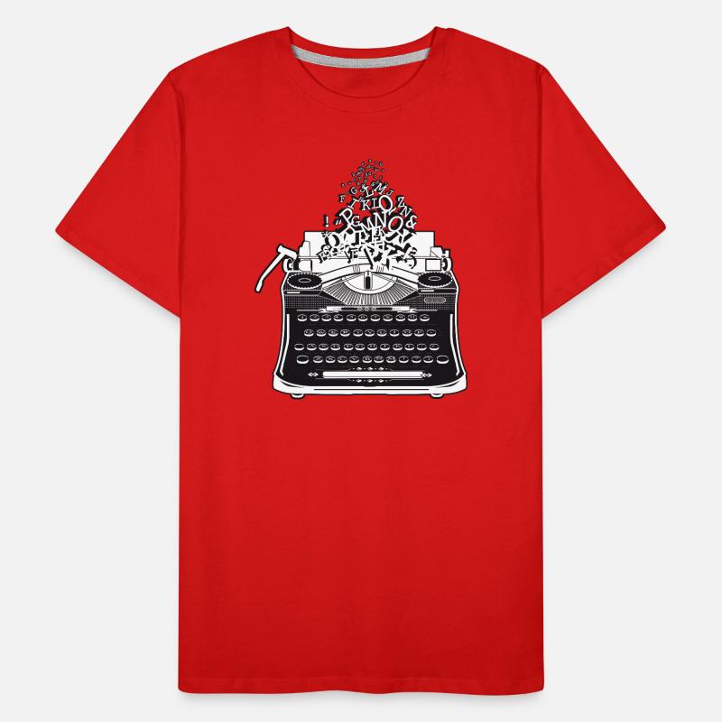 nostalgic antique typewriter with letters Men's Premium Organic T-Shirt