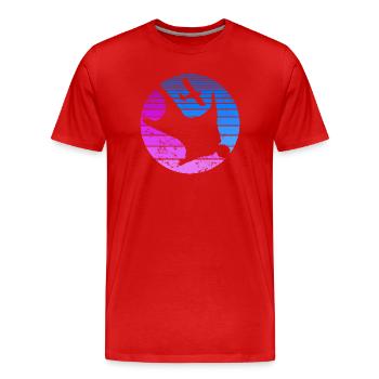Wingsuit Basejump Fallschirmspringe Retro Look - Männer Premium Bio T-Shirt - Rot - Vorne - Damien (186cm)