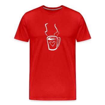 Café Illustration - T-shirt bio Premium Homme - rouge - Devant - Damien (186cm)