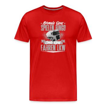 Lkw Opa - Männer Premium Bio T-Shirt - Rot - Vorne - Damien (186cm)