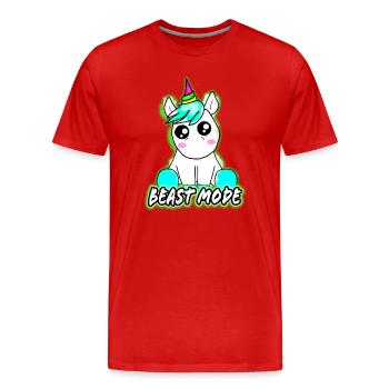 Beast mode - Männer Premium Bio T-Shirt - Rot - Vorne - Damien (186cm)