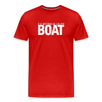 Boat Boat Captain Boating - Men's Premium Organic T-Shirt - red - Front - Damien (186cm)
