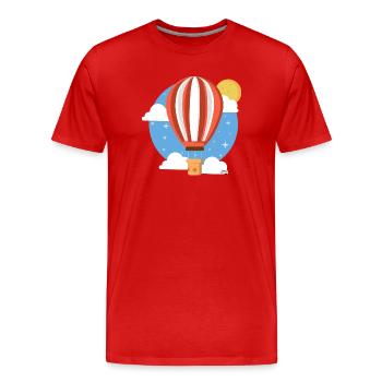Bunter Himmelsballon - Männer Premium Bio T-Shirt - Rot - Vorne - Damien (186cm)