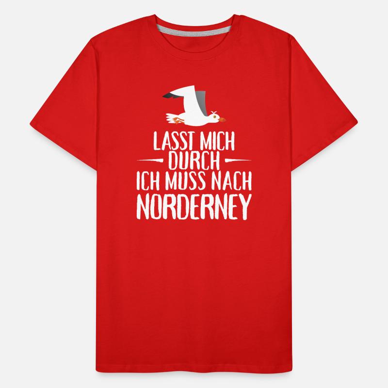Lasst mich durch ich muss nach Norderney Möwe Männer Premium Bio T-Shirt