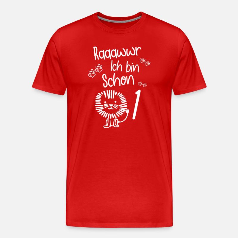 Raaawwr Ich Bin Schon 1 - Männer Premium Bio T-Shirt - Rot