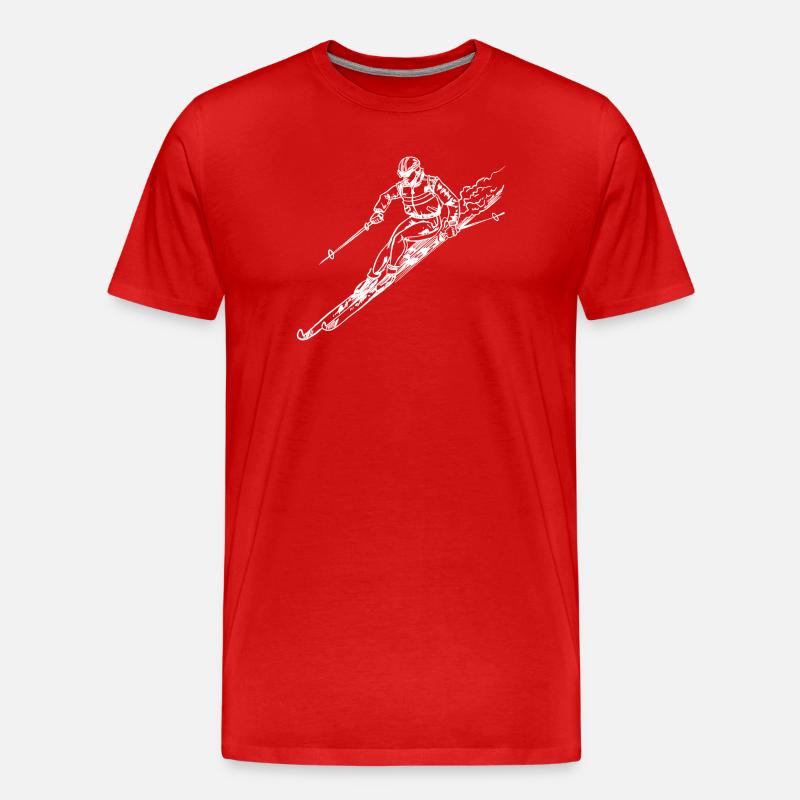 Ski - Männer Premium Bio T-Shirt - Rot