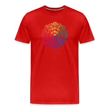 Flower Mandala - Männer Premium Bio T-Shirt - Rot - Vorne - Damien (186cm)