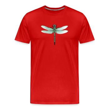 Grüne Libelle Wasserfarbkunst - Männer Premium Bio T-Shirt - Rot - Vorne - Damien (186cm)