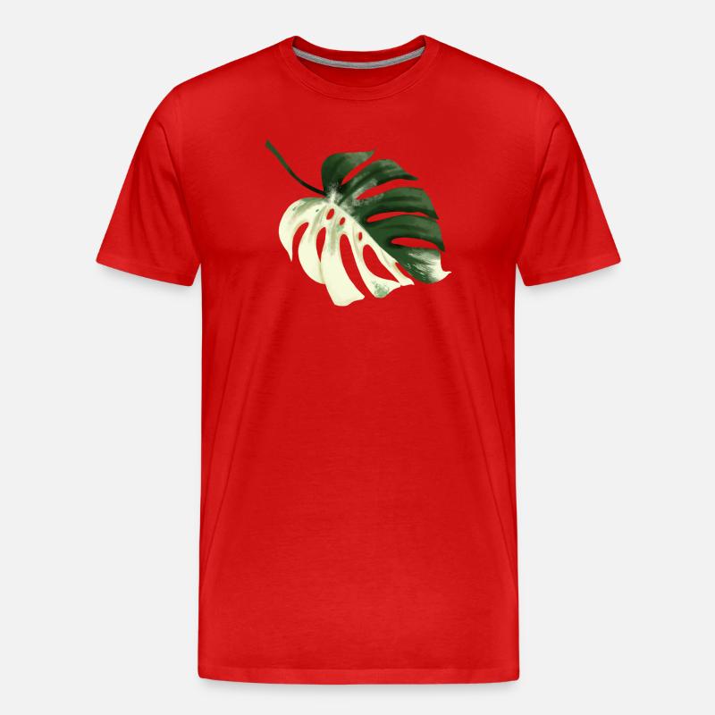 Monstera Premium Design - Männer Premium Bio T-Shirt - Rot