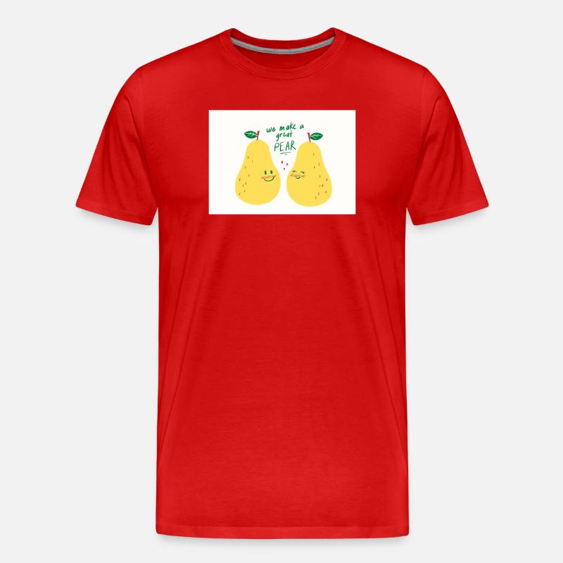 BIRNE - Männer Premium Bio T-Shirt - Rot