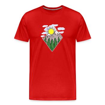 Berge Wandern Wanderer - Männer Premium Bio T-Shirt - Rot - Vorne - Damien (186cm)