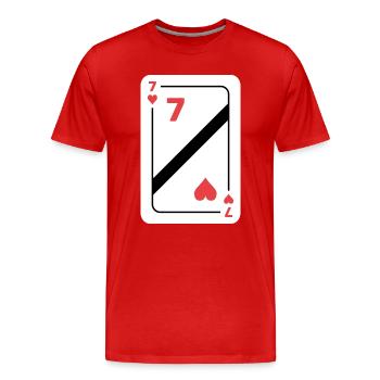 Heart Seven Playing Card Poker Card - T-shirt bio Premium Homme - rouge - Devant - Damien (186cm)