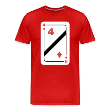 Karo Vier Spielkarte Pokerkarte - Männer Premium Bio T-Shirt - Rot - Vorne - Damien (186cm)