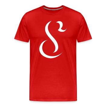 Lettre S, nom, la lettre S - T-shirt bio Premium Homme - rouge - Devant - Damien (186cm)