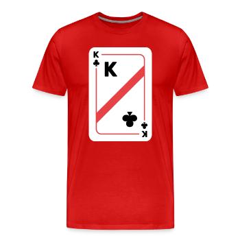 Kreuz König Spielkarte Pokerkarte - Männer Premium Bio T-Shirt - Rot - Vorne - Damien (186cm)
