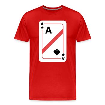 As de pique Carte à jouer Carte de poker - T-shirt bio Premium Homme - rouge - Devant - Damien (186cm)