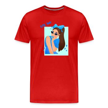 Glitter queen - Men's Premium Organic T-Shirt - red - Front - Damien (186cm)